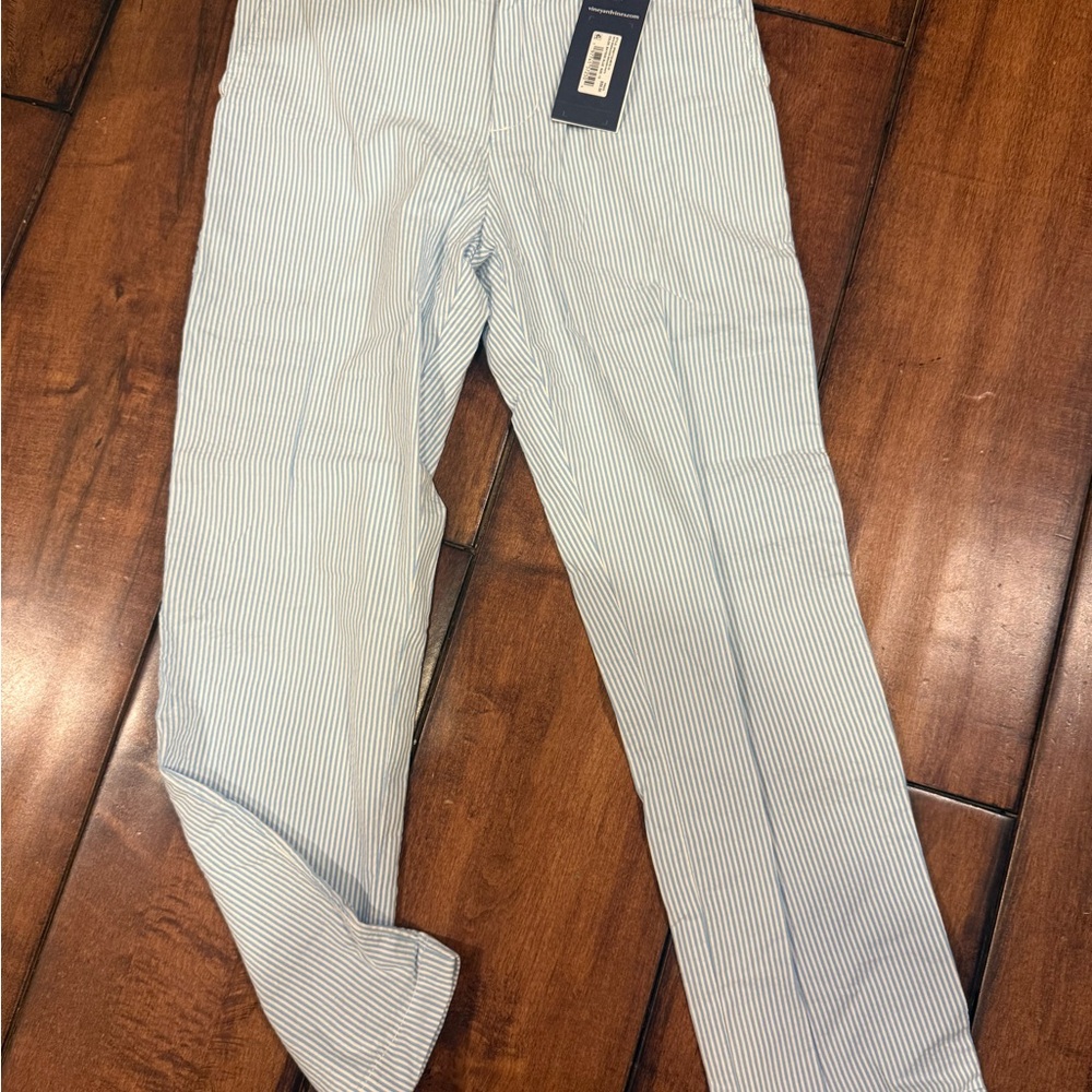 Vineyard Vines Light Blue & White Pinstripe Kids Chinos